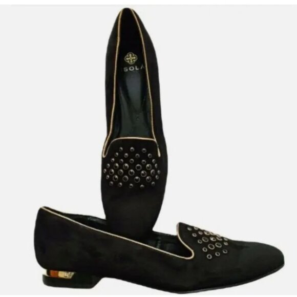 ISOLA Women’s Risa Black Suede Leather Slip-On Loafer Pump Size 8 1/2 - Picture 3 of 15
